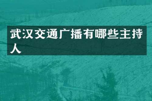 武汉交通广播有哪些主持人