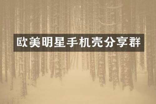欧美明星手机壳分享群
