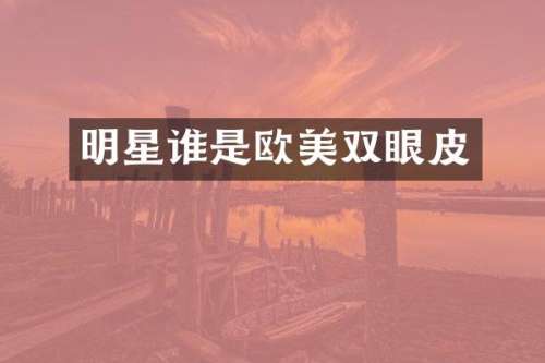 明星谁是欧美双眼皮