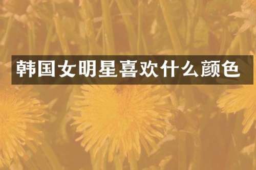 韩国女明星喜欢什么颜色
