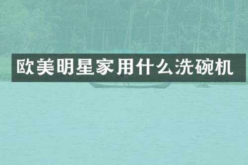 欧美明星家用什么洗碗机