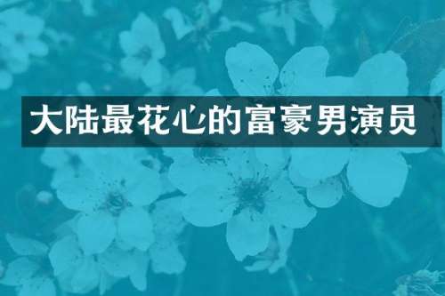 大陆最花心的富豪男演员