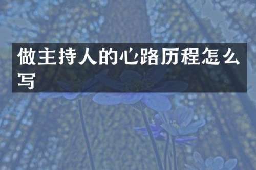 做主持人的心路历程怎么写