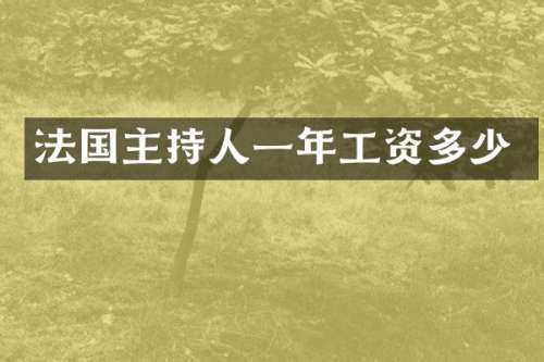 法国主持人一年工资多少