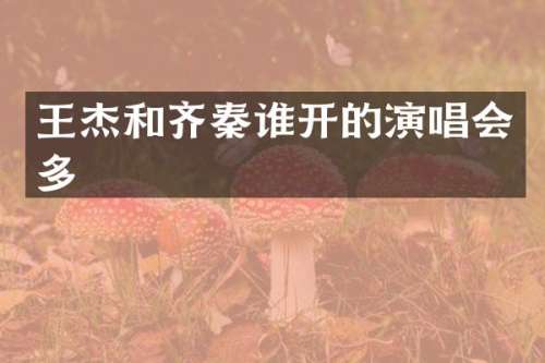 王杰和齐秦谁开的演唱会多