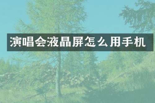 演唱会液晶屏怎么用手机