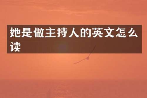 她是做主持人的英文怎么读