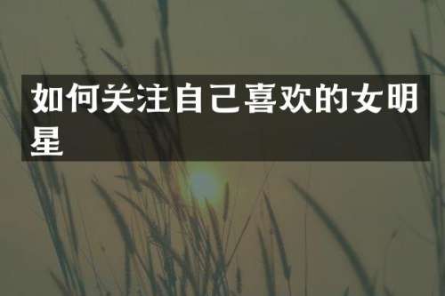 如何关注自己喜欢的女明星