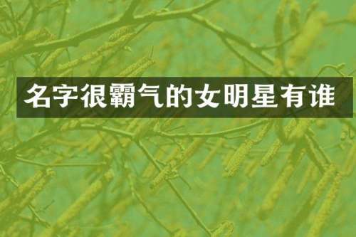 名字很霸气的女明星有谁