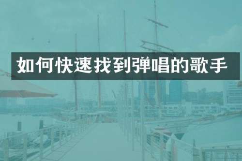 如何快速找到弹唱的歌手