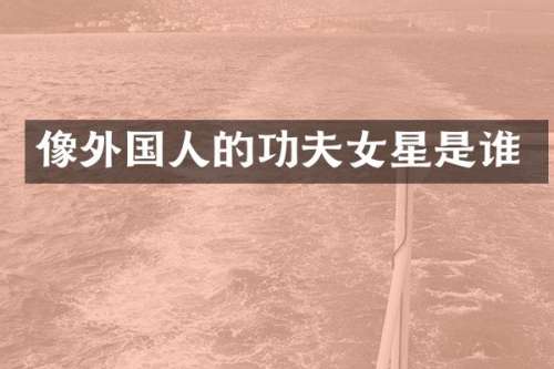 像外国人的功夫女星是谁