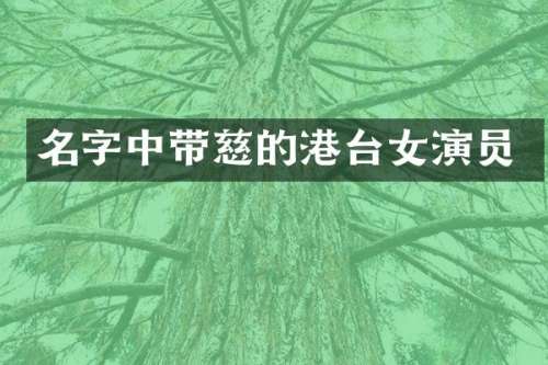 名字中带慈的港台女演员
