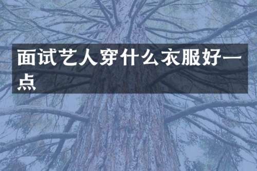 面试艺人穿什么衣服好一点