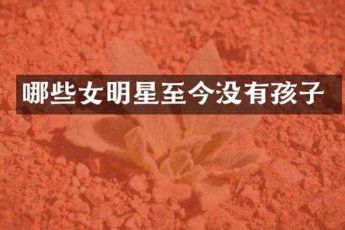 哪些女明星至今没有孩子