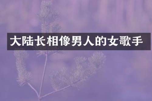 大陆长相像男人的女歌手