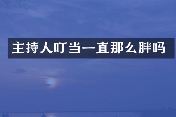 主持人叮当一直那么胖吗
