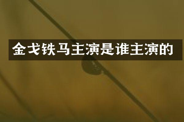 金戈铁马主演是谁主演的