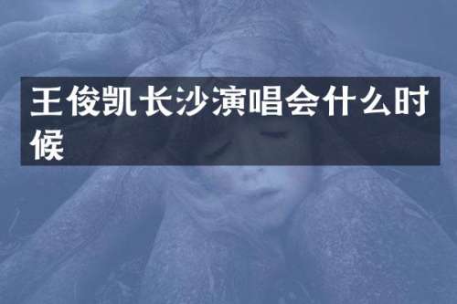 王俊凯长沙演唱会什么时候