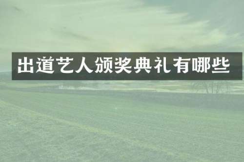 出道艺人颁奖典礼有哪些