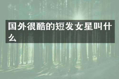 国外很酷的短发女星叫什么
