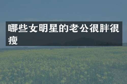 哪些女明星的老公很胖很瘦
