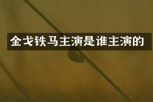 金戈铁马主演是谁主演的