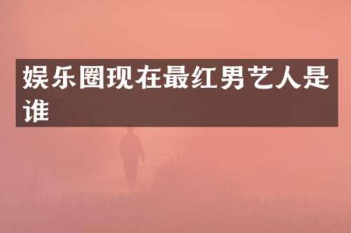娱乐圈现在最红男艺人是谁