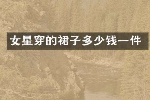 女星穿的裙子多少钱一件