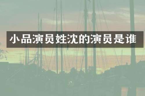 小品演员姓沈的演员是谁