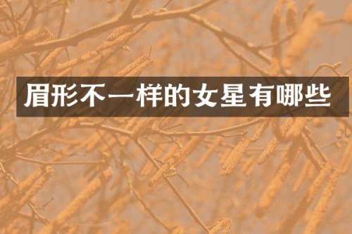 眉形不一样的女星有哪些