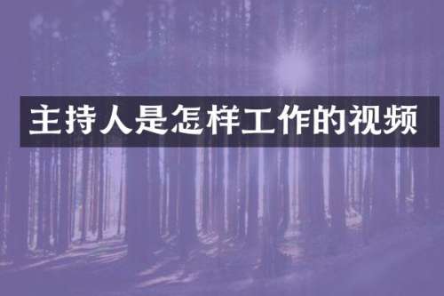 主持人是怎样工作的视频