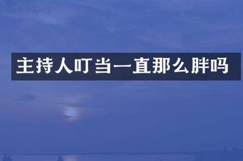主持人叮当一直那么胖吗