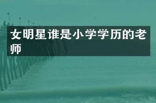 女明星谁是小学学历的老师
