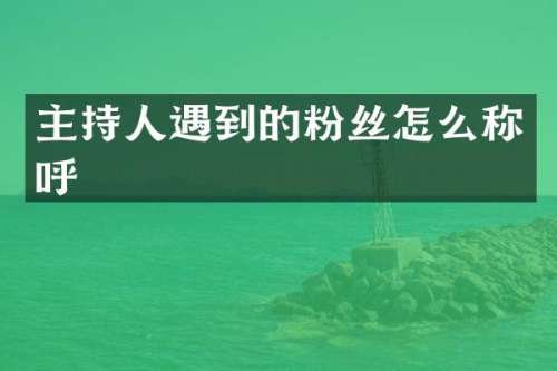 主持人遇到的粉丝怎么称呼