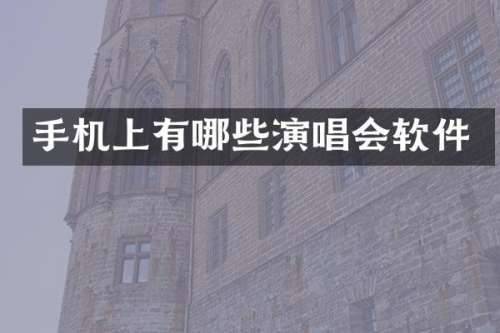手机上有哪些演唱会软件