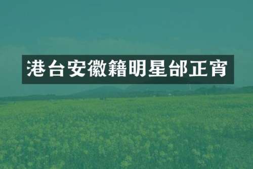 港台安徽籍明星邰正宵