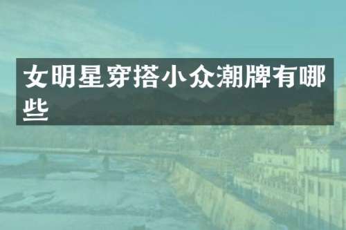 女明星穿搭小众潮牌有哪些