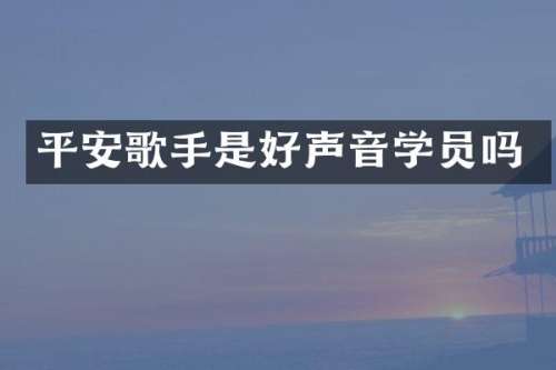 平安歌手是好声音学员吗