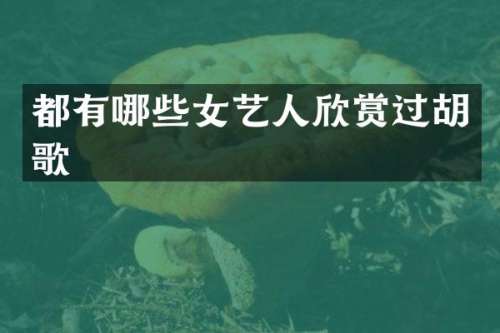 都有哪些女艺人欣赏过胡歌