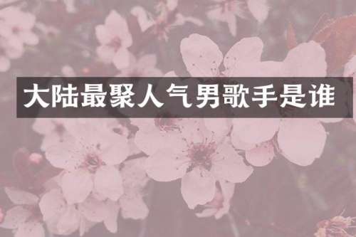 大陆最聚人气男歌手是谁
