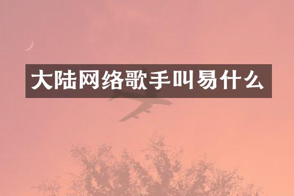 大陆网络歌手叫易什么