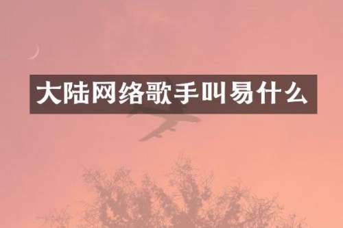 大陆网络歌手叫易什么