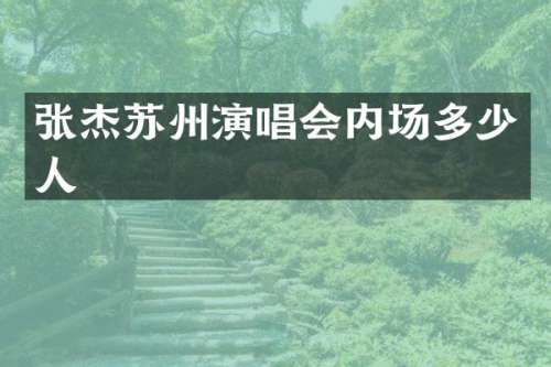 张杰苏州演唱会内场多少人