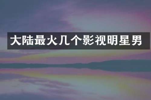 大陆最火几个影视明星男