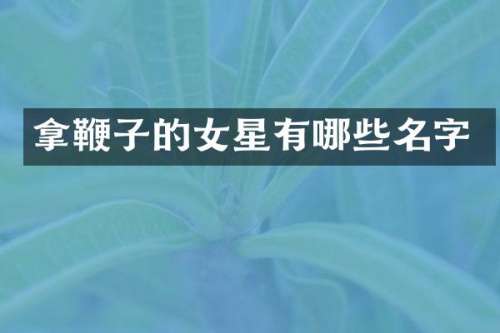拿鞭子的女星有哪些名字