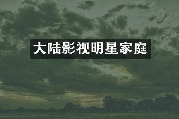 大陆影视明星家庭