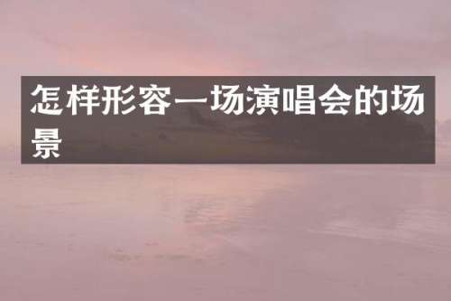 怎样形容一场演唱会的场景