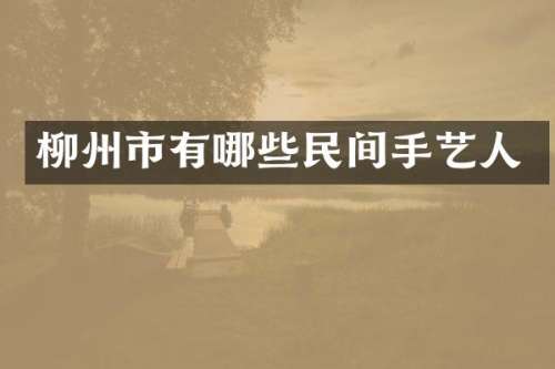 柳州市有哪些民间手艺人
