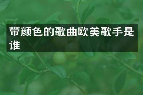 带颜色的歌曲欧美歌手是谁