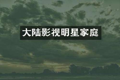 大陆影视明星家庭